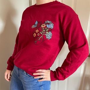 Anatomical Heart + Flowers Crewneck Sweatshirt